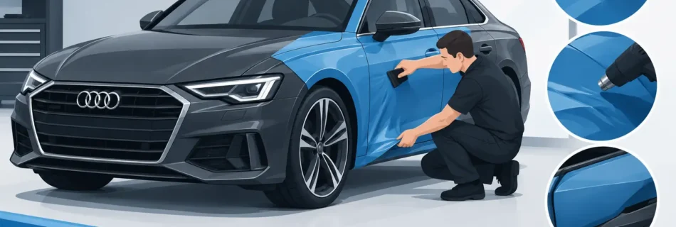 Audi apklijavimo pavyzdys ir sprendimai